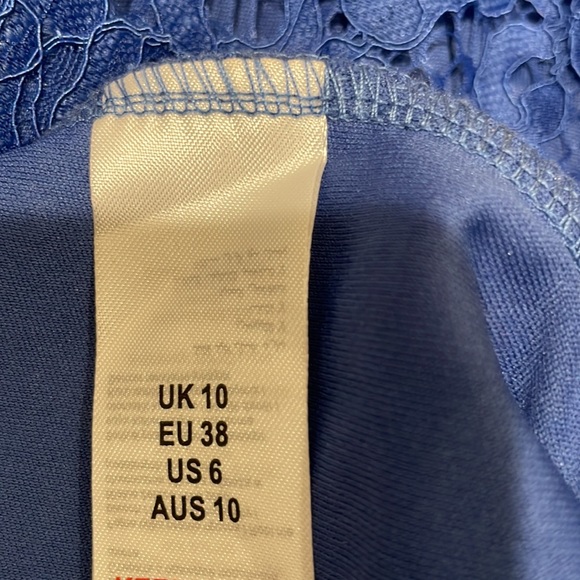 ASOS Little Mistress Maternity Lace Dress Blue  off the shoulder - Picture 9 of 11